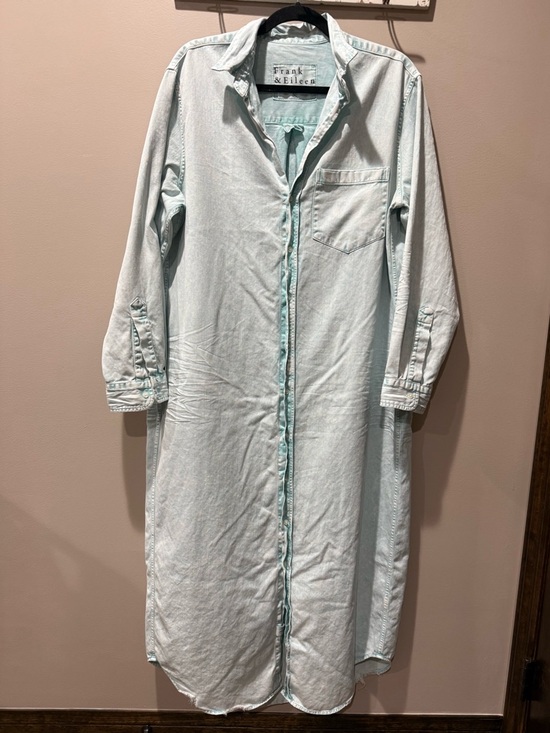 Frank & Eileen Dresses & Skirts - Frank & Eileen Rory Maxi Shirtdress Seafoam Mineral Wash Size XL